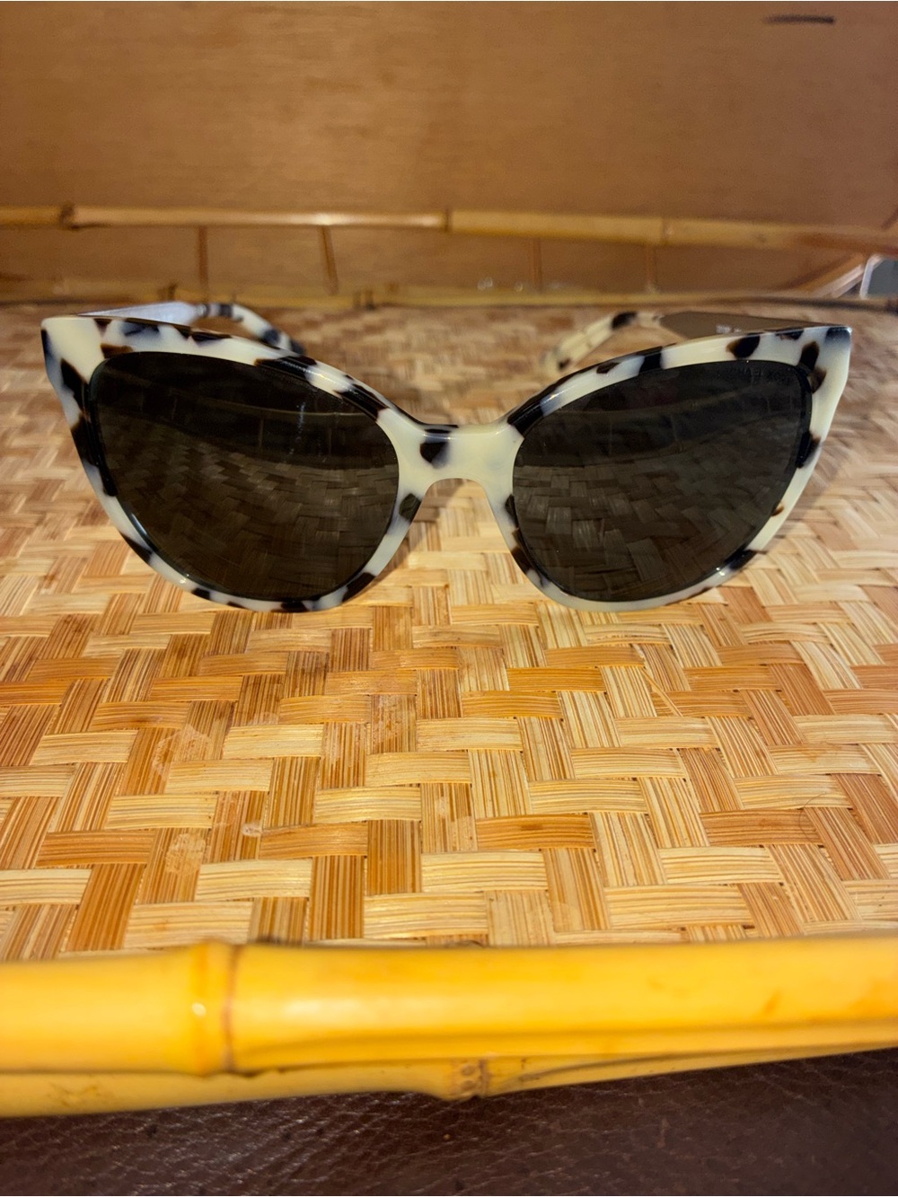 Michael Kors Tortoiseshell Cat Eye Sunglasses - Black/White minimal scratches